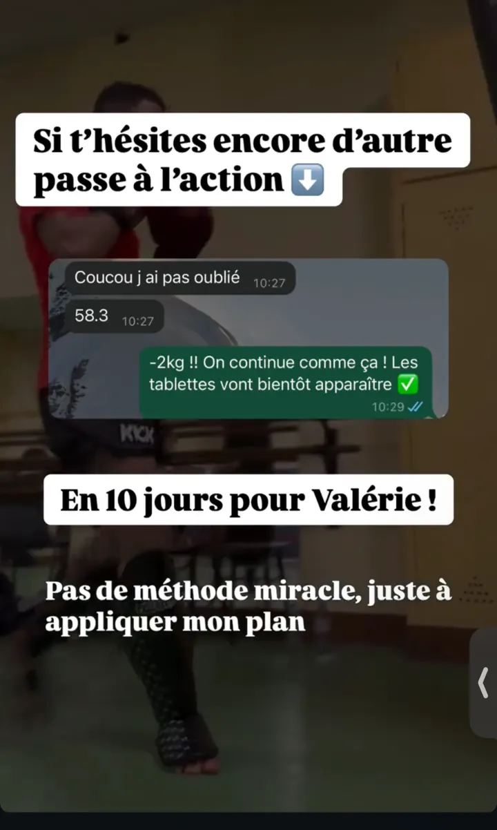 Story : les résultats de Valérie en 10 jours
