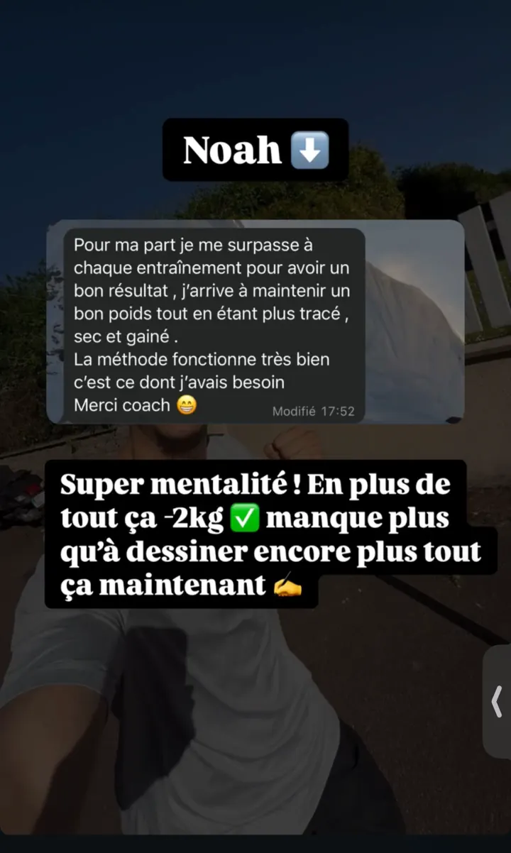 Story : Noah, moins 2 kg et une super mentalité