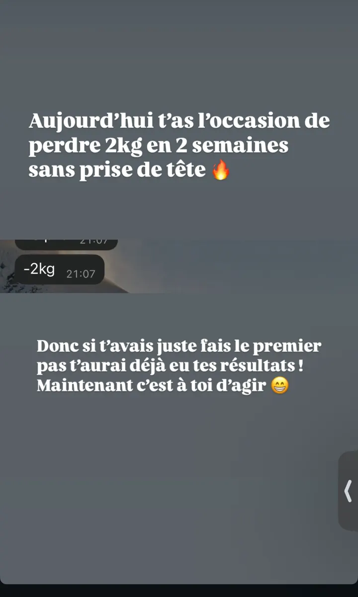 Story : moins 2 kg en 2 semaines, sans prise de tête