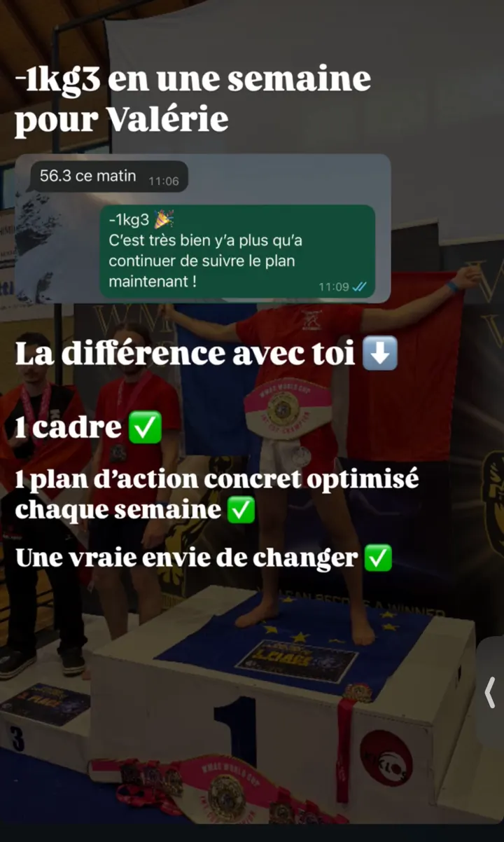 Story : moins 1,3 kg en une semaine pour Valérie