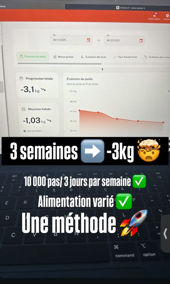 Story : 3 semaines, moins 3 kg, avec 10 000 pas et une alimentation variée